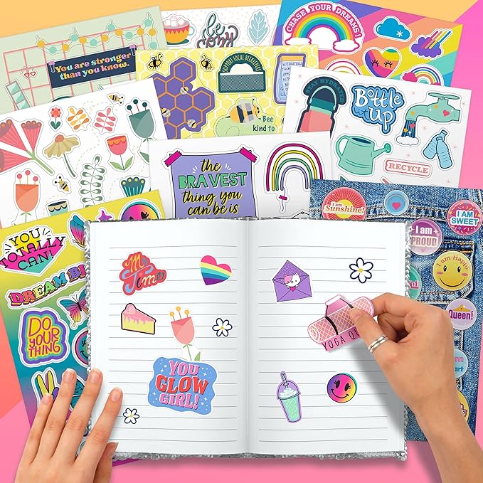Fashion Angels 1000+ Kindness Stickers for Kids Positive Affirmation & Mental Health Stickers - 40-Page Sticker Book for Scrapbooks, Planners, Rewards, Ages 6+
