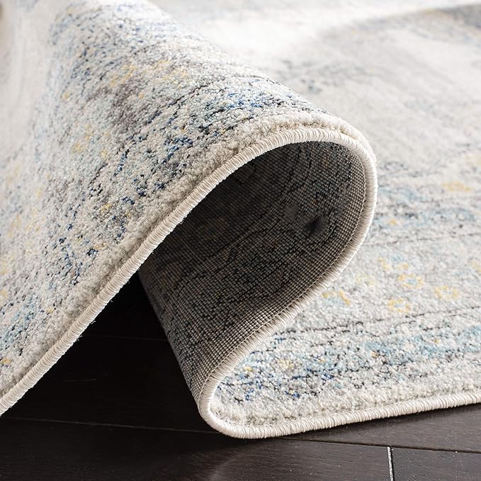 SAFAVIEH Evoke Collection 2'2" x 7' Grey/Blue EVK250F Oriental Medallion Distressed Non-Shedding Living Room Entryway Foyer Hallway Bedroom Runner Rug