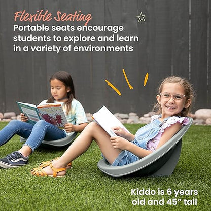 ECR4Kids Leaf Floor Seat, Rocker Chair, Grey, 6-Piece