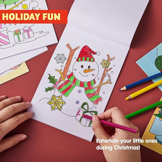 JOYIN 36 Pcs Christmas Coloring Books Bulk for Kids, Mini Coloring Booklets in 9 Covers with 10 Characters for Christmas Party Favor Supplies, Stockings Gifts Goodie Bags Stuffer Filler