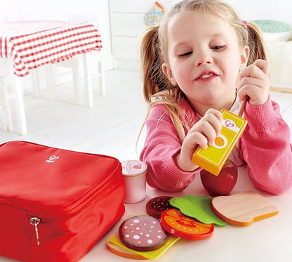 Hape Wooden Lunch Box| Kitchen Pretend Play Food Set and Accessories for Kids