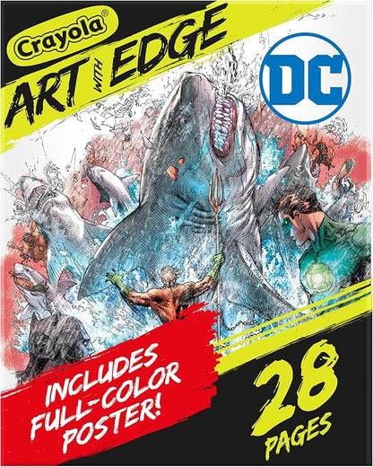Crayola Art with Edge - Justice League Coloring Book (28 Pages), Superhero Coloring Book, Adult Coloring, Gift for Teens