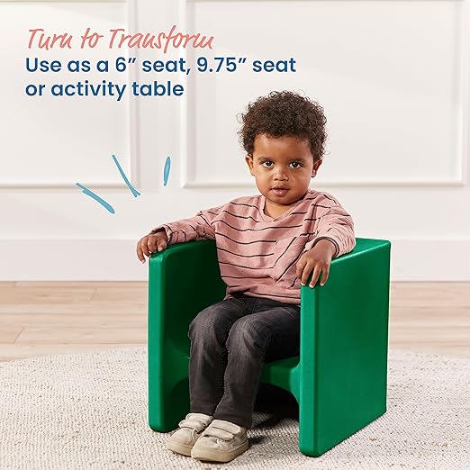 ECR4Kids Tri-Me 3-In-1 Cube Chair, Kids Furniture, Green