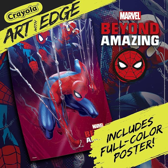 Crayola Art with Edge Spiderman Beyond Amazing Coloring Pages (28pgs), Spiderman Coloring Pages, Adult Coloring, Gift for Teens