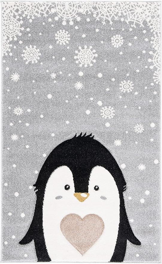 SAFAVIEH Carousel Kids Collection Accent Rug - 2' x 3', Light Grey & Black, Non-Shedding & Easy Care, Ideal for High Traffic Areas for Boys & Girls in Playroom, Nursery, Bedroom (CRK132F)