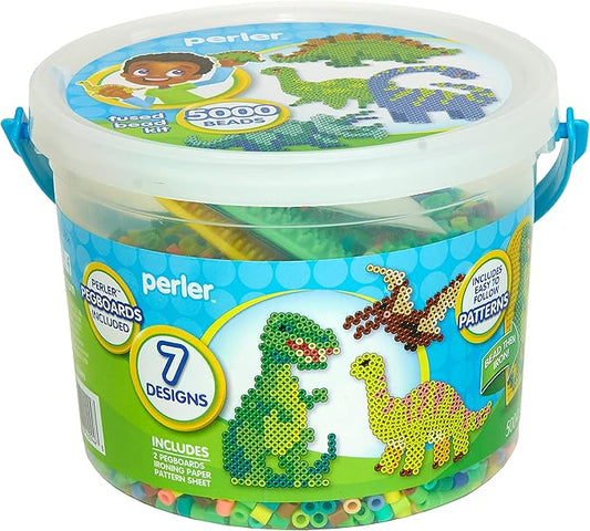 Perler Dinosaur Craft Bead Bucket Activity Kit, 5004 pcs