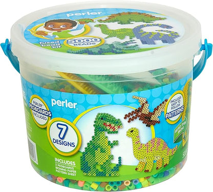 Perler Dinosaur Craft Bead Bucket Activity Kit, 5004 pcs