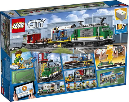 LEGO City Cargo Train 60198 Remote Control Train Building Set with Tracks for Kids, Top Present for Boys and Girls (1226 Pieces)