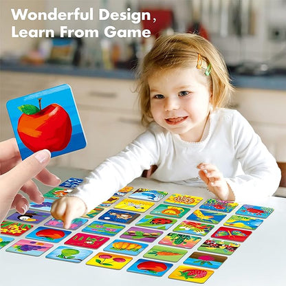 Memory Matching Game, 72 PCS Nature Theme Matching Cards for Toddlers 36 Pairs Memory Cards for Preschool 4 5 6 Years Old