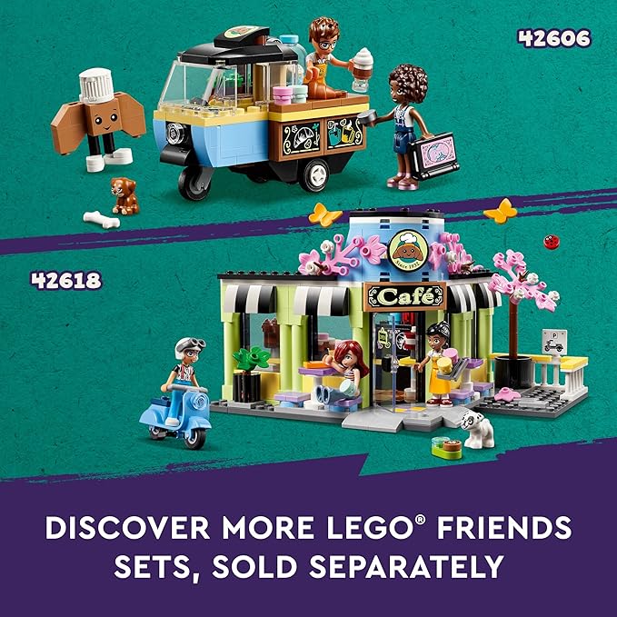 LEGO Friends Heartlake City Cafe Toy for Children - Building Pastry - Creative Hobby and Gift Idea for Girls and Boys from 6 Years - 3 Mini Dolls and a Dog 42618