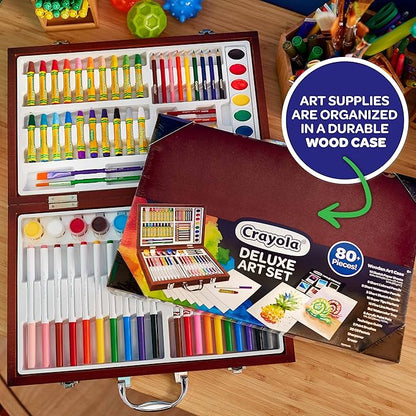 Crayola Wooden Art Set, 80+ Pcs, Arts and Crafts for Kids 8+, Artists Gifts