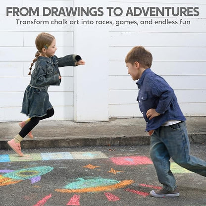 JOYIN 75 Pcs Sidewalk Chalk Set in 15 Packs, 5 Colors, Non-Toxic Jumbo Washable Chalk for Toddlers 1-3, Painting for Outdoor Art, School Supplies, Classroom Must Haves