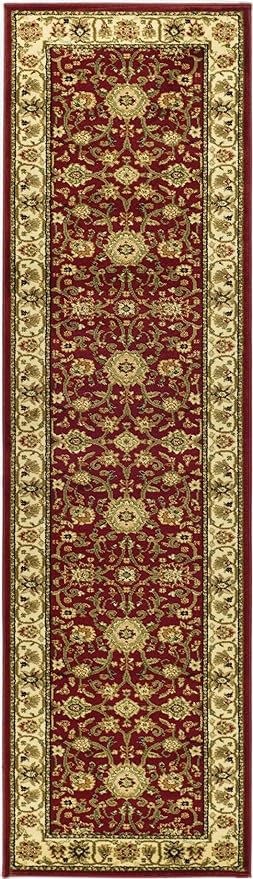 SAFAVIEH Lyndhurst Collection Runner Rug - 2'3" x 14', Red & Ivory, Traditional Oriental Design, Non-Shedding & Easy Care, Ideal for High Traffic Areas in Living Room, Bedroom (LNH212F)