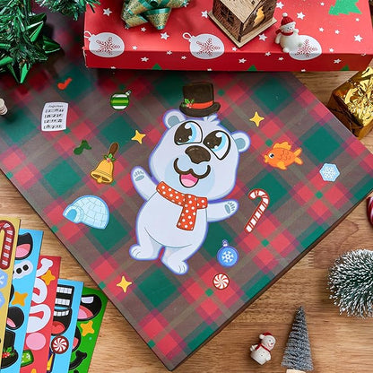 JOYIN 36 Pcs Christmas Make-a-face Sticker Sheets Make Your Own Xmas Characters Sticker with Santa Santa, Gnome, Reindeer, Snowman, for Kids Party Favor, Art Craft Supplies, Classroom Activities Game