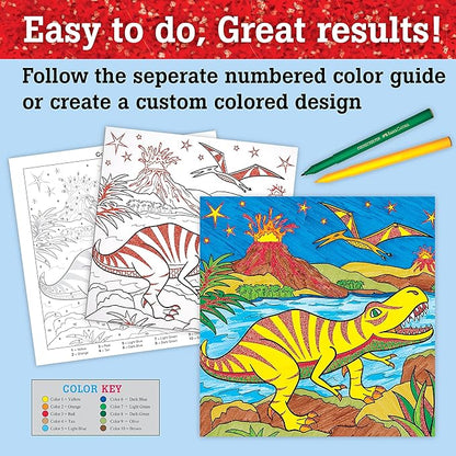 Faber-Castell Color by Number Foil Fun - T-Rex - Color and Display 1 Dinosaur Color by Number Board