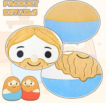 Jesus Plush Toy - Religious Stuffed Doll - Jesus Plush Pillow - Faithful Lovers and Easter Basket Stuffed Gift (Blue)