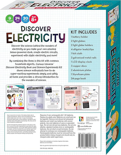 Hinkler Curious Universe Kids: Discover Electricity - Book & Science Experiments Kit, STEM Education Kits, Create Electrical Circuits, Includes 20 Pieces, Hinkler Science & Physics Kit for Kids