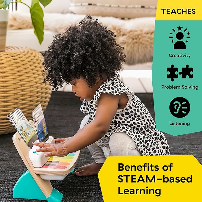 Baby Einstein and Hape Magic Touch Piano Wooden Musical Toddler Toy, Age 6 Months and Up