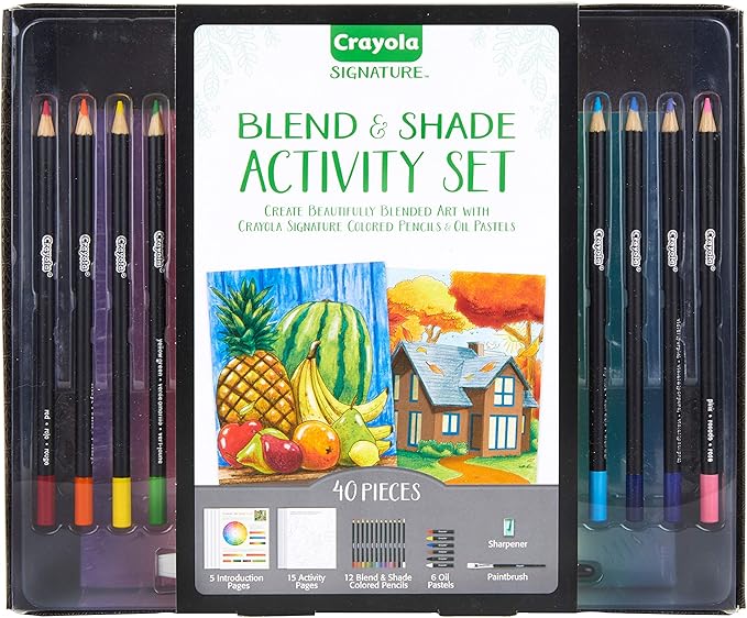 Crayola Blend & Shade Activity Set, Adult Coloring Art Set, 40Piece, Gift