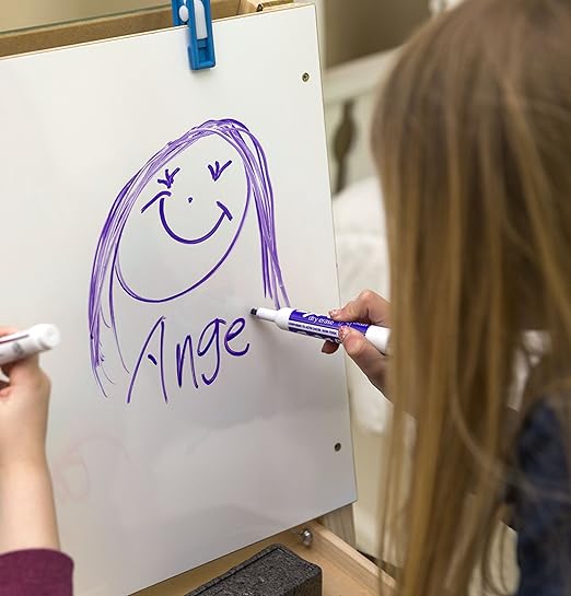 Constructive Playthings 3-Way Wooden Table Top Easel with Chalkboard, White Board and 2 Clips for Ages 3 Years and Up, 18" x 18.5" x 17.5"