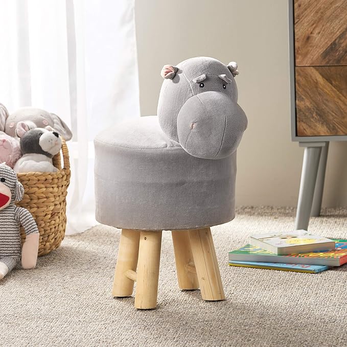 Christopher Knight Home Georgia Contemporary Kids Hippo Ottoman, Gray