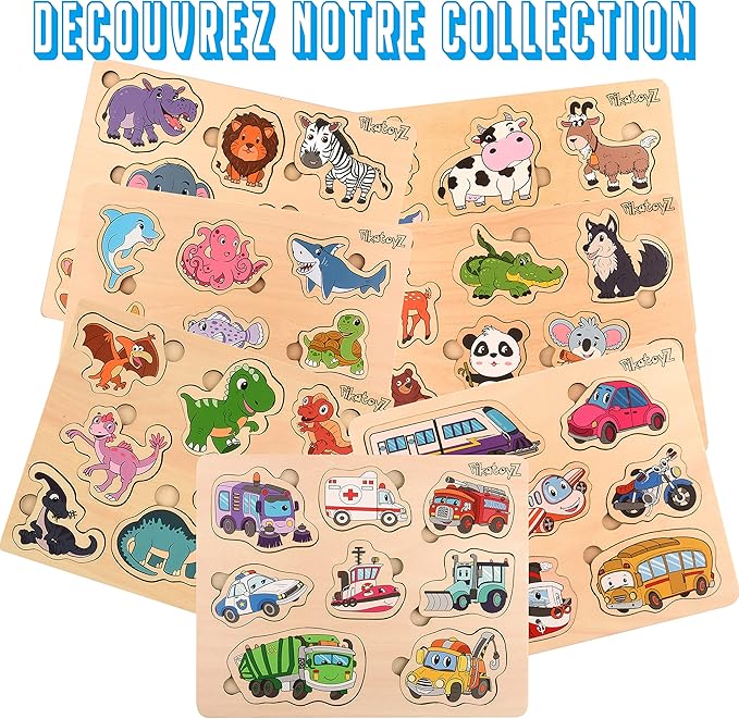 Wooden Puzzles for Toddlers 1-3 (Farm)