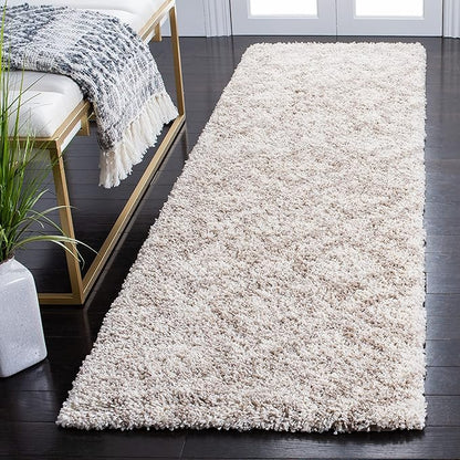 SAFAVIEH Hudson Shag Collection Runner Rug - 2'3" x 8', Multi Ivory & Beige, Moroccan Design, Non-Shedding & Easy Care, 2-inch Thick Ideal for High Traffic Areas in Living Room, Bedroom (SGH284E)