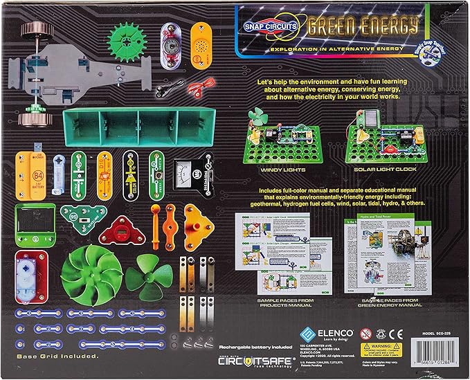 Snap Circuits Green Energy Electronics Exploration Kit | Over 125 Exciting STEM Projects | Full Color Project Manual | 45+ Snap Circuits Parts | STEM Educational Toys for Kids 8+