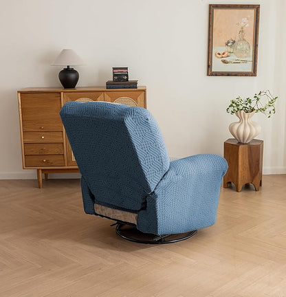 Lavish Cover Jacquard Recliner Chair Cover, Stretch Recliner Slipcover, Lazy Boy Recliner Sofa Protector, Furniture Cover for Pets and Scratches(Recliner,Blue+LightGrey)