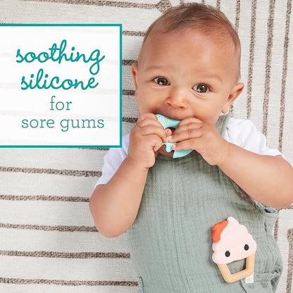 Infantino Sweet Tooth Silicone Teethers, Textured Ice Cream and Donut, 2-Pack