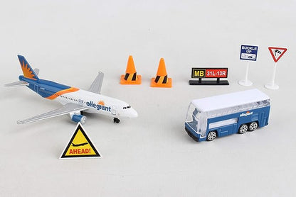 Daron Allegiant Air Airport Playset with Die-Cast Metal Model Airplane with Plastic Parts, Cars and Transportation Toys for Kids Ages 3+