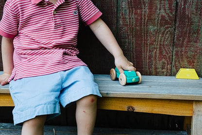 3 Piece Tegu Magnetic Racer Building Block Set, Purple