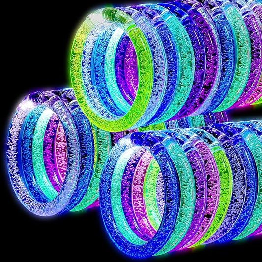 90 Pack Light up Bracelets,Glow Sticks Bracelets,6 Color LED Bracelets Glow In the Dark Party Supplies,Flashing Light Up Bracelet,Glow Bracelets for Birthday Concert Carnival Party Favors