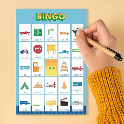 Knock Knock Roadtrip & Getaway On-The-Go Game Pad, Travel Car Activities for Kids, 6 Games (Sudoku, Super Tic-Tac-Toe, Hangman, Bingo, Word Search, Categories), 6 x 9-inches