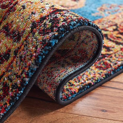 SAFAVIEH Vintage Hamadan Collection Runner Rug - 2'3" x 12', Gold & Light Blue, Traditional Oriental Design, Non-Shedding & Easy Care, Ideal for High Traffic Areas in Living Room, Bedroom (VTH219D)