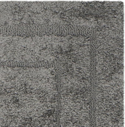 SAFAVIEH Florida Shag Collection Runner Rug - 2'3" x 13', Grey & Grey, Border Design, Non-Shedding & Easy Care, 1.2-inch Thick Ideal for High Traffic Areas in Living Room, Bedroom (SG454-8080)