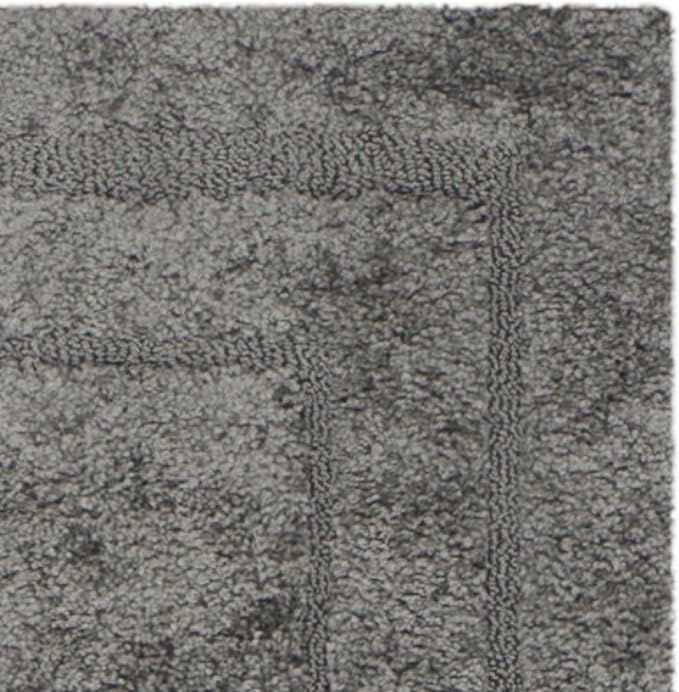 SAFAVIEH Florida Shag Collection Runner Rug - 2'3" x 13', Grey & Grey, Border Design, Non-Shedding & Easy Care, 1.2-inch Thick Ideal for High Traffic Areas in Living Room, Bedroom (SG454-8080)