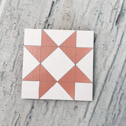 Mini Unfinished Barn Quilt Square Wooden Sign, Country Decor Canvas Quilts Blocks Bulk Set of 4 (3 inches, HST Square)