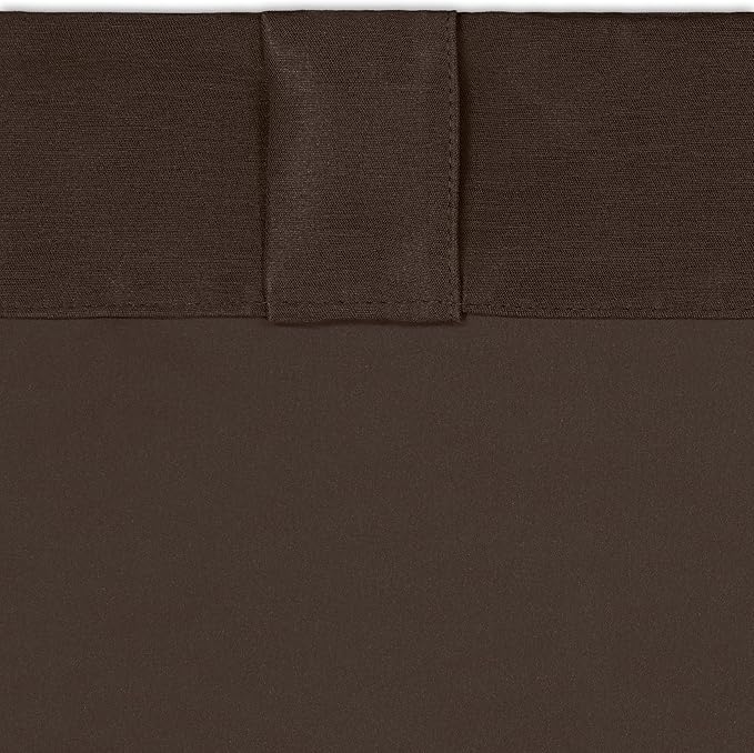 Eclipse Fresno Modern Blackout Thermal Rod Pocket Window Curtain for Bedroom (1 Panel), 52 in x 63 in, Espresso