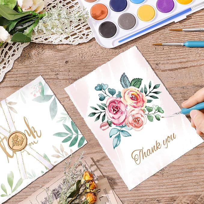 50 Sheets Watercolor Paper 5 x 7inch, 300 GSM Deckled Edge Paper Rough/Textured Handmade Paper Cotton Paper for Watercolors, Wedding Invitations, Cards, Crafts