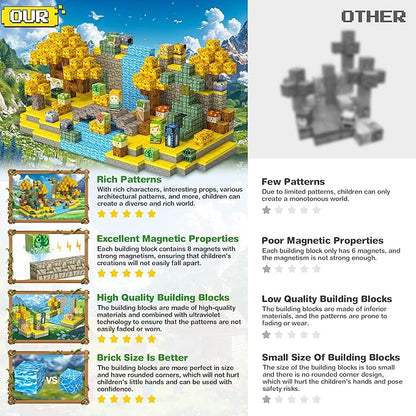 Magnetic Building Blocks for BOTW Fans, Koroks Magnet Cubes Blocks for Kids 5-7, STEM Building Game Sensory Outdoor Toys Christmas Birthday Gift for Boys&Girls, 100PCS