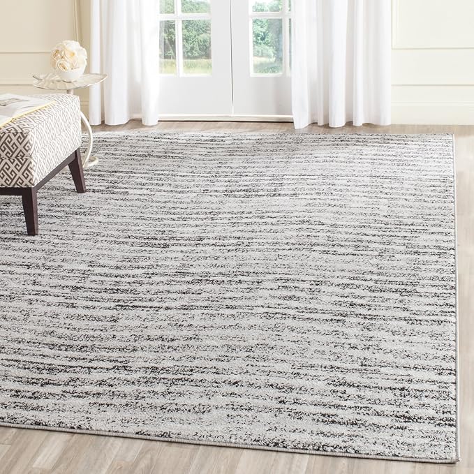 SAFAVIEH Adirondack Collection Accent Rug - 3' x 5', Ivory & Silver, Modern Abstract Design, Non-Shedding & Easy Care, Ideal for High Traffic Areas in Entryway, Living Room, Bedroom (ADR117B)