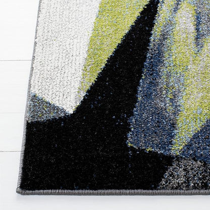 SAFAVIEH Porcello Collection Accent Rug - 2'7" x 5', Grey & Blue, Modern Abstract Design, Non-Shedding & Easy Care, Ideal for High Traffic Areas in Entryway, Living Room, Bedroom (PRL6940G)