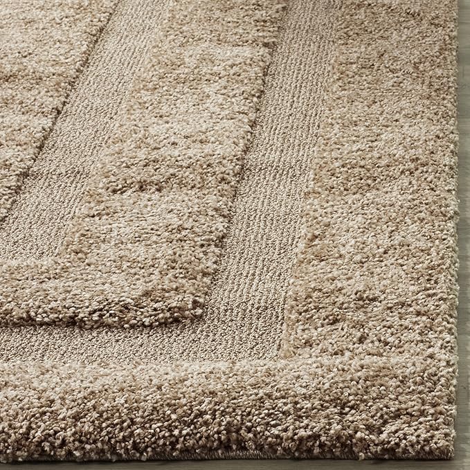 SAFAVIEH Florida Shag Collection Accent Rug - 3'3" x 5'3", Beige & Beige, Non-Shedding & Easy Care, 1.2-inch Thick Ideal for High Traffic Areas in Foyer, Living Room, Bedroom (SG454-1313)
