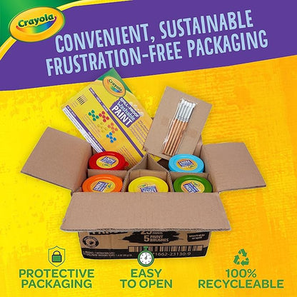 Crayola Spill Proof Paint Set (25ct), Washable Paint for Kids, Kids Craft Supplies, Holiday Gift for Toddlers & Kids, Nontoxic, 3+