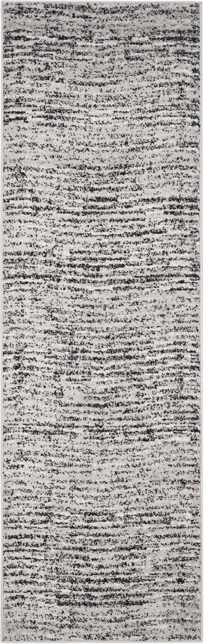 SAFAVIEH Adirondack Collection Runner Rug - 2'6" x 16', Black & Silver, Modern Abstract Design, Non-Shedding & Easy Care, Ideal for High Traffic Areas in Living Room, Bedroom (ADR117A)