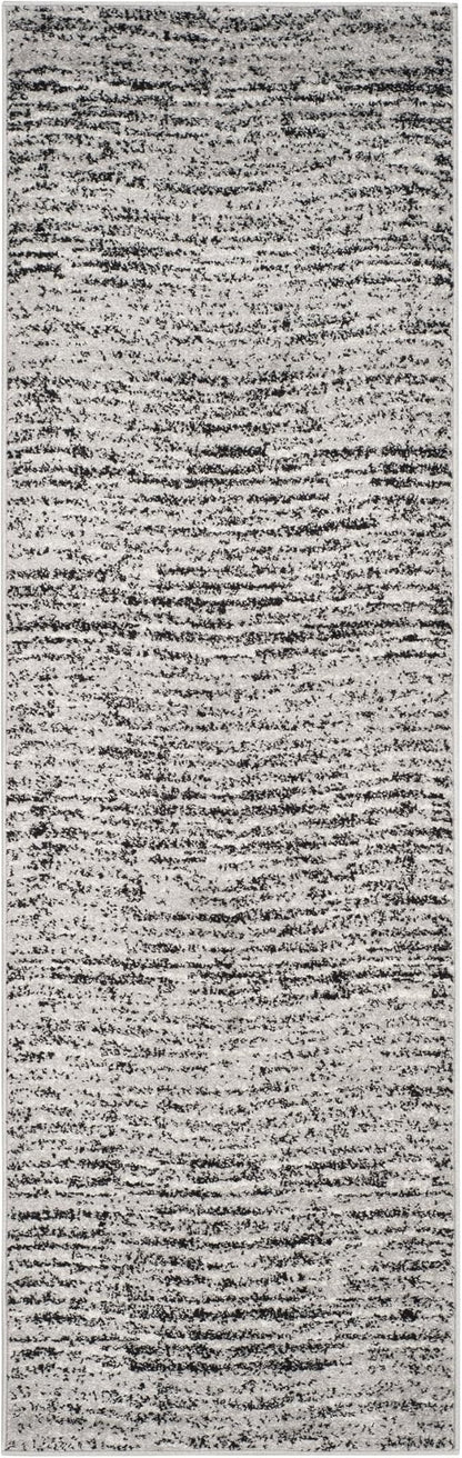 SAFAVIEH Adirondack Collection Runner Rug - 2'6" x 16', Black & Silver, Modern Abstract Design, Non-Shedding & Easy Care, Ideal for High Traffic Areas in Living Room, Bedroom (ADR117A)