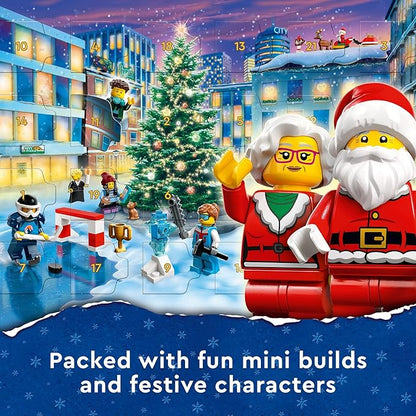 LEGO City 2023 Advent Calendar 60381 Christmas Holiday Countdown Playset, Gift Idea to Countdown to Adventure with Daily Collectible Surprises