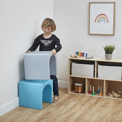 ECR4Kids Tri-Me 3-In-1 Cube Chair, Kids Furniture, Light Grey