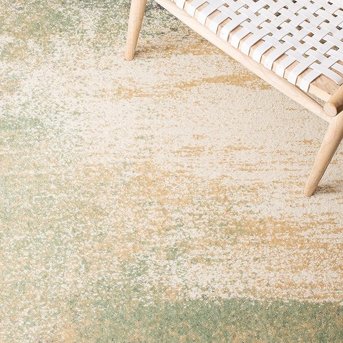 SAFAVIEH Adirondack Collection Runner Rug - 2'6" x 10', Ivory & Sage, Modern Abstract Design, Non-Shedding & Easy Care, Ideal for High Traffic Areas in Living Room, Bedroom (ADR112W)